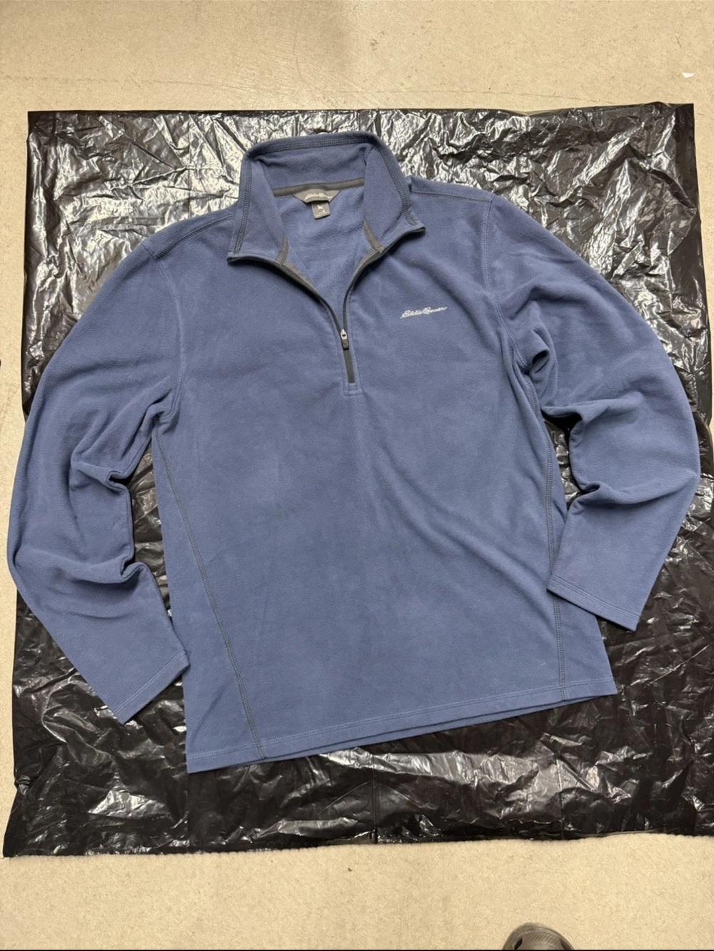 Eddie Bauer Men's Blue Quarter-Zip Fleece Pullover